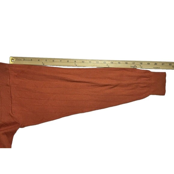 VALDA By Toscano Mens Crewneck Knit Sweater Pullover Orange Small MADE IN ITALY - Picture 7 of 9